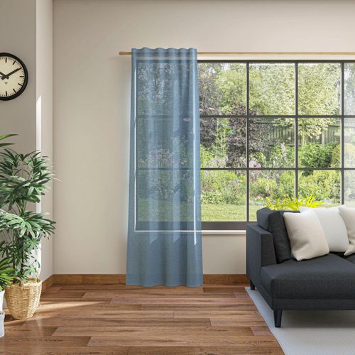 4006470490736 - Gardine HEINE HOME Gardinen Gr 245 cm Multifunktionsband 145 cm blau Halbtransparente Gardinen