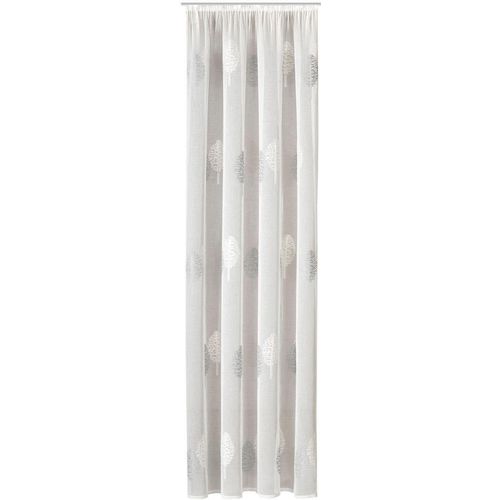 4007863639428 - Vorhang Egil Gr 1 weiß B140cm H235cm Sablu00e9 Polyester Gardinen HxB 235x140 Schlaufenschal mit Kräuselband bestickt
