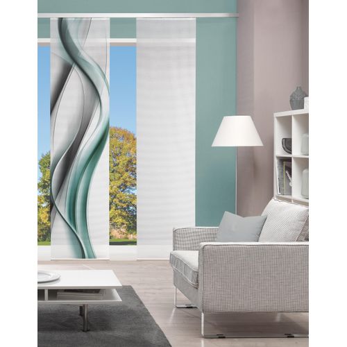 4056751538435 - Schiebegardine VISION S CARA Gr 1 grün (mint) B60cm H260cm Polyester Gardinen Schiebevorhang Bambusoptik Digitaldruck