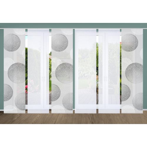 4056751527194 - Schiebegardine HOME IN GREEN GINNO Gr 1 grau B60cm H245cm Polyester Gardinen SET DIGITALDRUCKBAMBUSOPTIK RECYCELT
