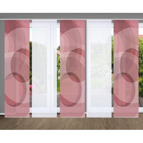 4056751515313 - Schiebegardine HOME IN GREEN AFONSO Gr 1 rot (bordeaux) B60cm H245cm Polyester Gardinen SET DIGITALDRUCKBAMBUSOPTIK RECYCELT