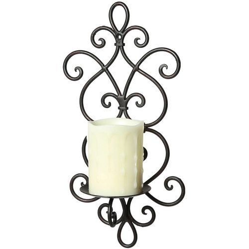 4050223920865 - Wandkerzenhalter Wandleuchte - schwarz 36cm Kerzenhalter Gr B H T 18 cm x 37 cm x 11 cm grau (antikschwarz) Kerzenhalter