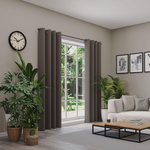 4006470547553 - Verdunkelungsvorhang NEUTEX FOR YOU INSULA braun B137cm H175cm Polyester Gardinen Uni-Dimout für starke Verdunklung nach Maß