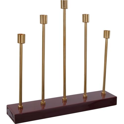 4063074443513 - Kerzenhalter KAYOOM Kerzenhalter Art Deco 525 Gr B H T 9 cm x 40 cm x 40 cm rot (bordeaux) Kerzenhalter