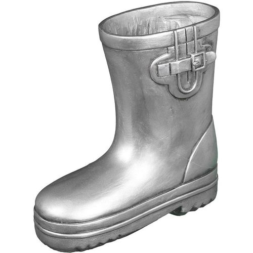 4050223718035 - Wanddekoobjekt Gummistiefel - gross Wanddekoobjekte Gr B H T 8 cm x 18 cm x 18 cm silberfarben (antiksilber) Wanddekoration Wanddekoobjekte