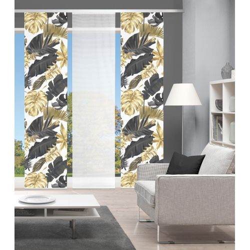 4056751415439 - Schiebegardine VISION S LETHI grau (goldfarben anthrazit) B60cm H260cm Polyester Gardinen DIGITALDRUCK