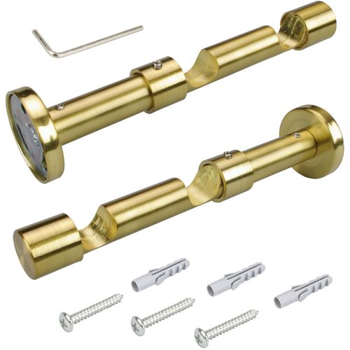 4016318265785 - Doppelträger Gardinenstangenhalterungen Gr Ø 16 cm goldfarben (goldfarben matt) Gardinenstangenhalter Gardinenstangenhalterungen für Gardinenstangen Ø 16 mm