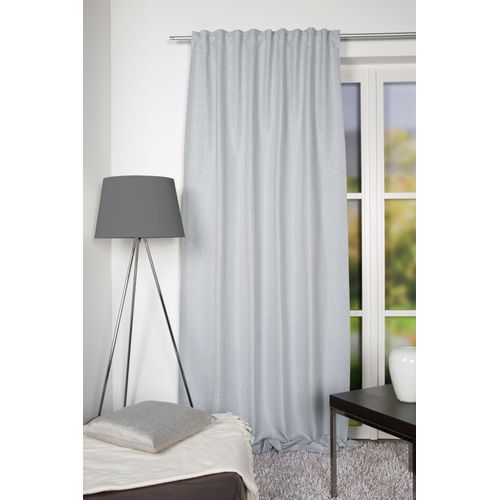 4056751293020 - Vorhang HOME WOHNIDEEN JOHN Gr 1 grau B140cm H245cm Polyester Gardinen HxB 245x140 Kombibandschal Verdunklungsstoff
