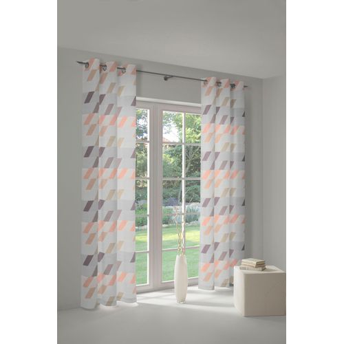 4004567214326 - Schiebegardine WIRTH Bray Gr 1 rosa (rosé) B60cm H145cm Jacquard Baumwolle Polyester Gardinen