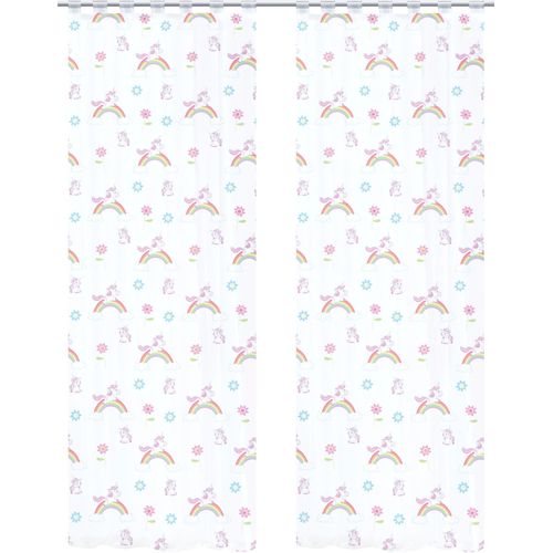 4056751477185 - Vorhang HOME WOHNIDEEN EINHORN Gr 1 bunt B140cm H245cm Voile Polyester Gardinen 2er Pack Schlaufenschal EINHORN bedruckt