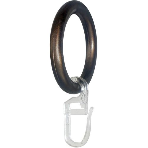 9002777124607 - Gardinenring GARESA Ring mit Haken Gr 1 braun (bronzefarben) Ø16cm Kunststoff Gardinenbefestigungen für Durchmesser bis 16 mm einfache Montage