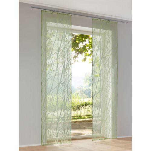 6972314566562 - Schiebegardine HEINE HOME Gr 4 grün B57cm H245cm Polyester Viskose Gardinen
