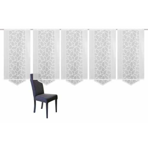4056751153256 - Schiebegardine HOME WOHNIDEEN JENNA Gr 1 weiß B57cm H145cm Jacquard Polyester Gardinen Schiebevorhang Jacquard Set inkl Befestigungszubehör