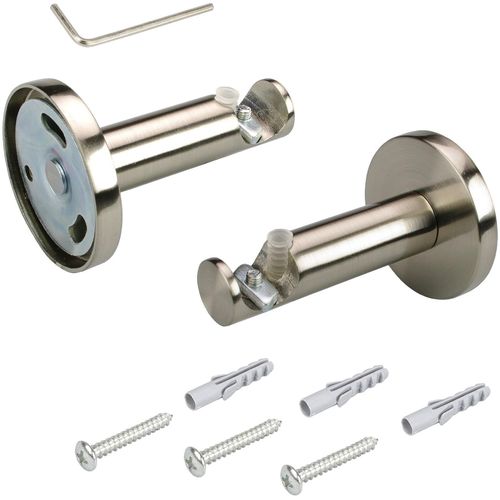 4016318197703 - Träger Gardinenstangenhalterungen Gr Ø 16 cm silberfarben (edelstahlfarben) Gardinenstangenhalter Gardinenstangenhalterungen für Gardinenstange Ø 16 mm