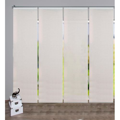 4056751206716 - Schiebegardine HOME WOHNIDEEN LOGI Gr 1 weiß (wollweiß) B60 H245 Polyester Gardinen HxB 245x60 inkl Befestigungszubehör