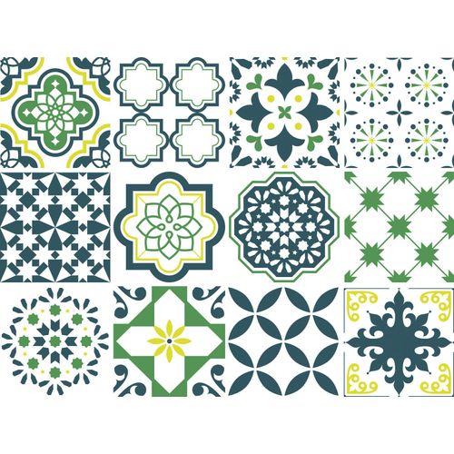 4049009854883 - Wandsticker QUEENCE Madie Wandtattoos Gr B H 15 cm x 15 cm Ornamente grün Wandtattoos und Wandsticker