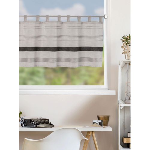 4043343681310 - Scheibengardine Yara Gr 1 weiß B140cm H45cm Obermaterial 83% Polyester 17% Polyacryl Gardinen Schlaufenpanneaux