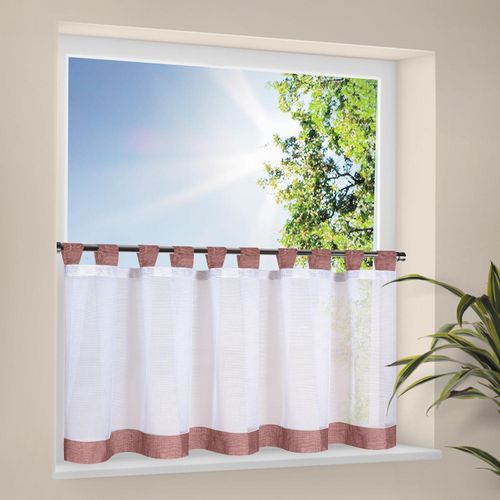 4007863568001 - Scheibengardine HAPPY HOME CARA Gr 1 rot (weiß bordeaux) B150cm H50cm Polyester Gardinen HxB 50x150 Webware Made in Germany 4007863568001 - Scheibengardine HAPPY HOME CARA Gr 1 rot (weiß bordeaux) B150cm H50cm Polyester Gardinen HxB 50x150 Webware Made in Germany