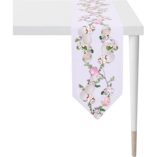 4003440227439 - Tischband APELT 6907 HAPPY EASTER Osterdeko Ostern bunt (weiß flieder rosa grün) B25cm L175cm Baumwolle Polyester Tischdecken Digitaldruck