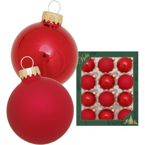 0024762212839 - Weihnachtsbaumkugel KREBS GLAS LAUSCHA Glaskugelsortiment Rot Glanz Satin Ø ca 5 cm rot Ø5cm Glas Weihnachtsbaumkugeln Weihnachtsbaumkugeln Weihnachtsdeko Christbaumschmuck Christbaumkugeln aus Glas