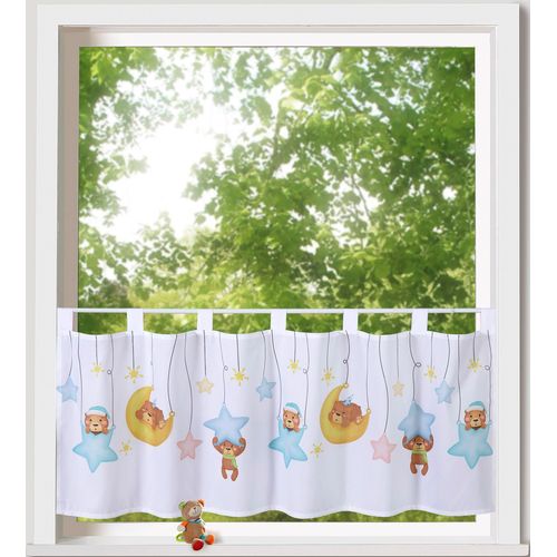 4005385833355 - Scheibengardine WECKBRODT Henry bunt (multi) B120cm H45cm Microfaser Polyester Gardinen Bistro Voile Kinder bedruckt HxB 45x120cm Gardine Store