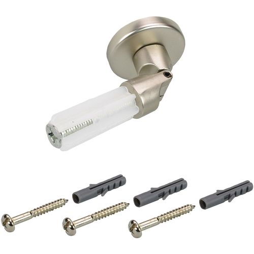 4016318286797 - Träger Gardinenstangenhalterungen Gr Ø 16 cm silberfarben (chromfarben matt) Gardinenstangenhalter Gardinenstangenhalterungen für Gardinenstangen Ø 16 mm