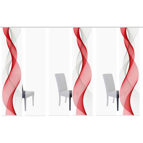 4056751343770 - Schiebegardine HOME WOHNIDEEN OPALIA 6ER SET Gr 1 rot B60cm H245cm Microfaser Polyester Gardinen HxB 245x60