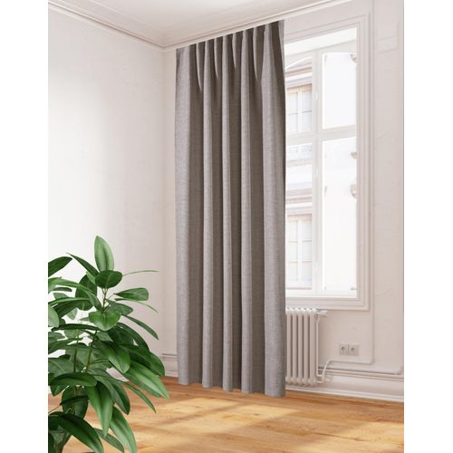 4056751531900 - Vorhang HOME WOHNIDEEN HADINA Gr 1 grau (taupe) B140cm H300cm Leinenstruktur Polyester Gardinen Kombibandschal Leinenstruktur Raumhoch