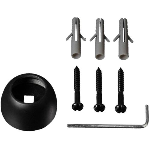 4016318196386 - Wandbefestigung Gardinenstangenhalterungen Gr Ø 16 cm schwarz Gardinenstangenhalter Gardinenstangenhalterungen für Gardinenstangen Ø 20 mm