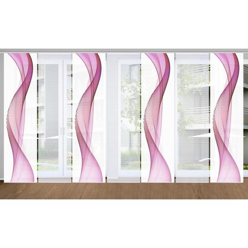 4056751444590 - Schiebegardine HOME IN GREEN NEVOLA Gr 1 lila (beere) B60cm H245cm Polyester Gardinen SET DIGITALDRUCKBAMBUSOPTIK RECYCELT