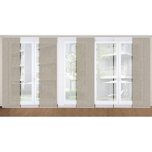 4056751444415 - Schiebegardine HOME IN GREEN ESTRA Gr 1 grau (taupe) B60cm H245cm Polyester Gardinen SET DIGITALDRUCKBAMBUSOPTIK RECYCELT