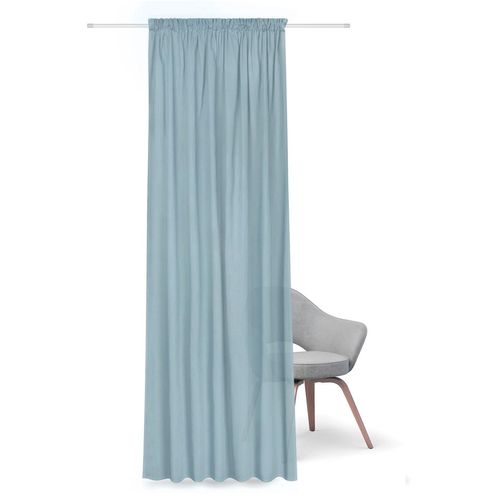 4007863659815 - Gardine FEEL OF NATURE Freja Gardinen Gr 245 cm Kräuselband 140 cm blau Kräuselband Gardine HxB 245x140