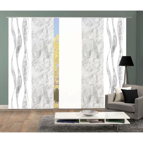 4056751516280 - Schiebegardine HOME WOHNIDEEN SOEREN Gr 1 grau B60cm H245cm Polyester Gardinen SCHIEBEVORHANGSETSEIDENOPTIKDIGIDRUCK