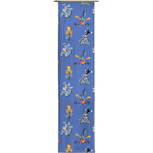 4004567333065 - Schiebegardine WIRTH Looney Gr 1 blau B60cm H145cm Satin Polyester Gardinen Warner Bros