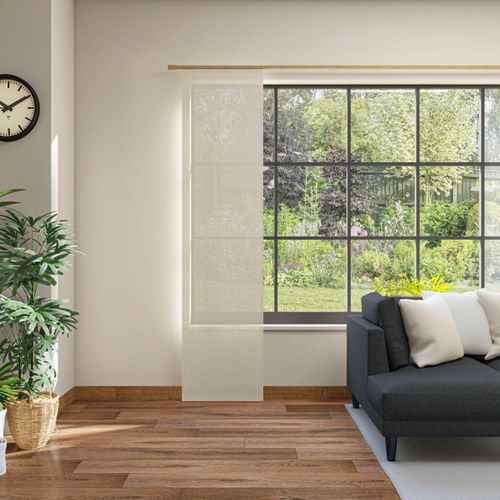 4006470492105 - Schiebegardine HEINE HOME Gardinen Gr 245 cm Paneelwagen 60 cm beige (natur) Schiebegardinen halbtransparent