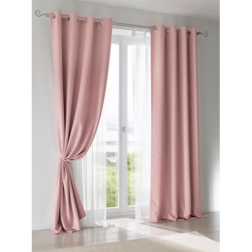 6974372315243 - Vorhang HEINE HOME Gr 3 rosa (rose) B135cm H225cm Polyester Gardinen