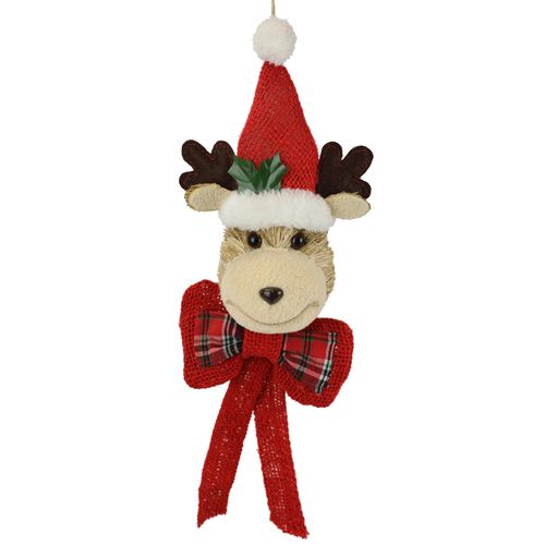 4019844788414 - Dekohänger IGEA Elch zum Hängen rot B19cm H42cm Dekohänger Rentier mit Schleife Weihnachten Adventsdekoration Dekofigur