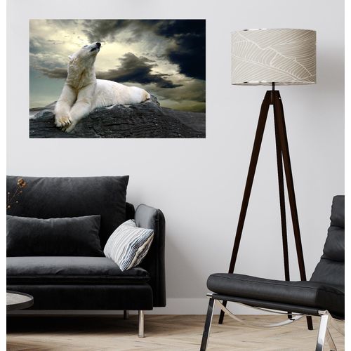 4067437104295 - QUEENCE Wandsticker White Bear Wandtattoos Selbstklebend kinderleichte Anbringung Gr B H T 150 cm x 100 cm x 01 cm Himmel-Wolken-Eisbär weiß Wandtattoos Natur