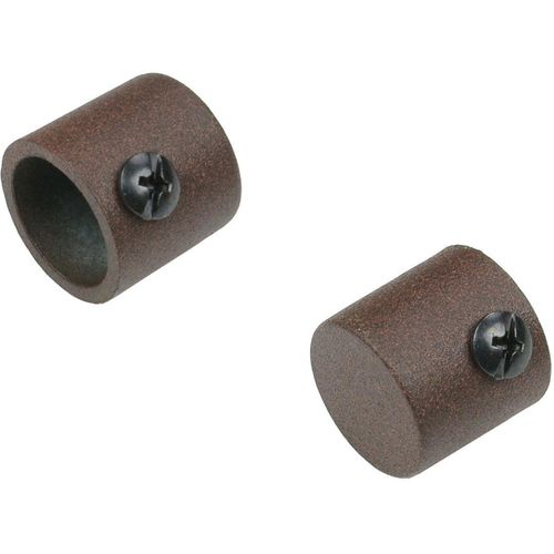4016318201776 - Gardinenstangen-Endstück Endkappe braun (rostbraun) B2cm H2cm L2cm Ø16cm Gardinenstangenendstücke für Gardinenstangen Ø 16 mm