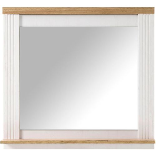 4067602872790 - Wandspiegel HOME AFFAIRE WESTMINSTER Spiegel im Landhausstil Badspiegel weiß (pinie weiß dekor) B80cm H75cm T15cm FSC-zertifizierter Holzwerkstoff Spiegel in 2 Farben verfügbar mit Ablageboden