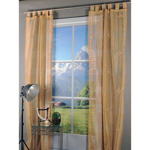 4056837065299 - Gardine HOSSNER - ART OF HOME DECO Stellisee Gardinen Gr 245 cm Schlaufen 105 cm braun (braun beige) Schlaufen Schlaufenschal im besonderen Design 4056837065299 - Gardine HOSSNER - ART OF HOME DECO Stellisee Gardinen Gr 245 cm Schlaufen 105 cm braun (braun beige) Schlaufen Schlaufenschal im besonderen Design