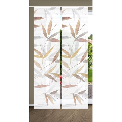 4056751527200 - Schiebegardine HOME IN GREEN RANDOW Gr 1 bunt B60cm H245cm Polyester Gardinen SET DIGITALDRUCKBAMBUSOPTIK RECYCELT