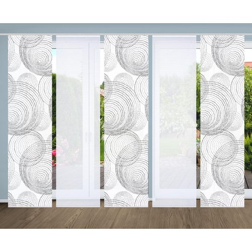 4056751443920 - Schiebegardine HOME IN GREEN SPIRO Gr 1 grau B60cm H245cm Polyester Gardinen SET DIGITALDRUCKBAMBUSOPTIK RECYCELT