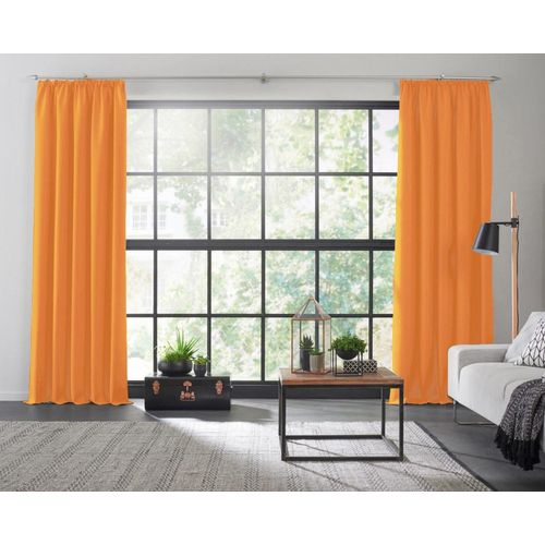 4004567417475 - Vorhang WIRTH Dim out Gardinen Gr 335 cm Kräuselband 142 cm orange Kräuselband nach Maß