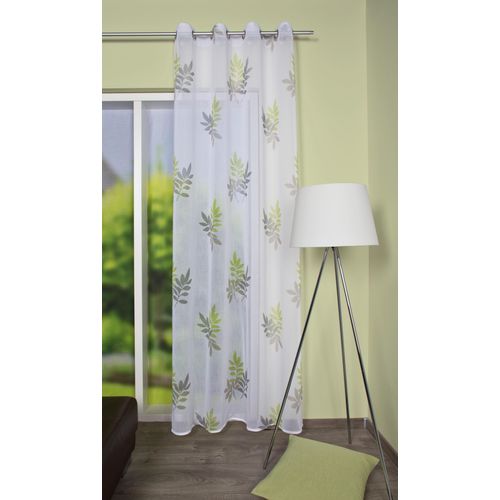 4056751293198 - Gardine HOME WOHNIDEEN BAMBOU Gardinen Gr 245 cm Ösen 140 cm grün Ösen Gardine HxB 245x140 ÖSENSCHAL DRUCK BLÄTTER