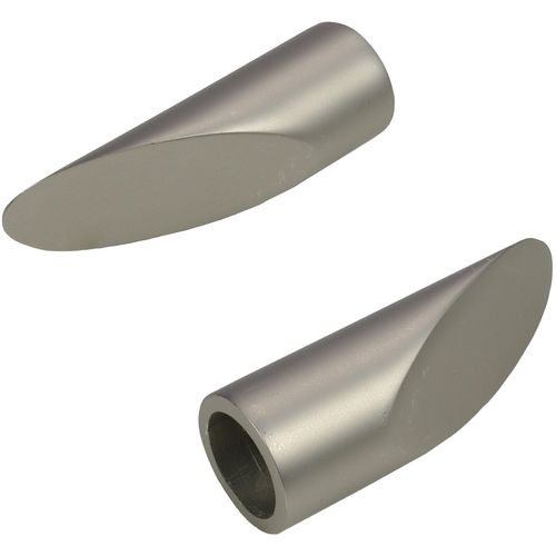 4016318276927 - Gardinenstangen-Endstück Cut Gardinenstangenendstücke Gr 2 St silberfarben (chromfarben matt) Gardinenstangen-Endstücke Gardinenstangenendstücke für Gardinenstangen Ø 16 mm