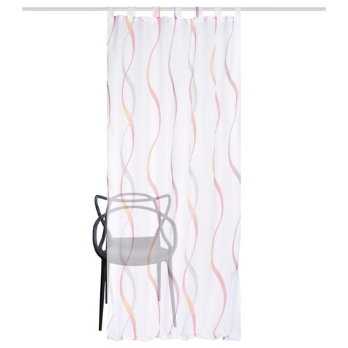 4056751475945 - Vorhang HOME WOHNIDEEN SCHLAUFENSCHAL Gr 1 rot B140cm H245cm Voile Polyester Gardinen Schlaufenschal bedruckt