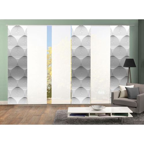 4056751260732 - Schiebegardine HOME WOHNIDEEN BENARIS Gardinen grau Fertiggardine Flächenvorhang Gardine Plissee Sonnenschutz-Plissee nach Räumen HxB 245x60 inkl Befestigungszubehör