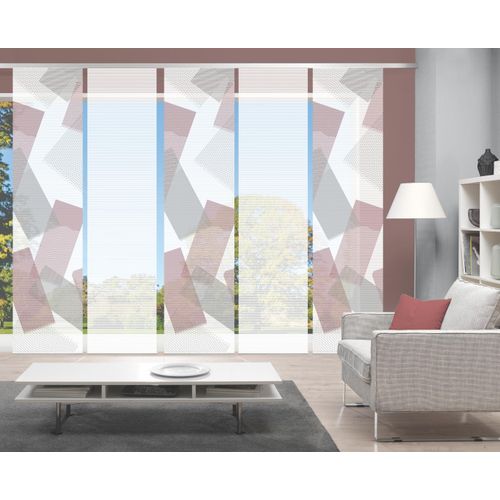 4056751516013 - Schiebegardine VISION NAYAH Gr 1 rot (bordeaux) B60cm H260cm Polyester Gardinen SETSCHIEBEVORHANGBAMBUSDIGITALDRUCK