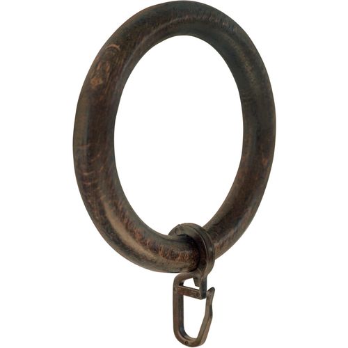 9002777124478 - Gardinenring GARESA Holzring mit Haken Gardinenbefestigungen Gr 20 St braun (nussbaum) Gardinenringe für Durchmesser bis 35mm einfache Montage